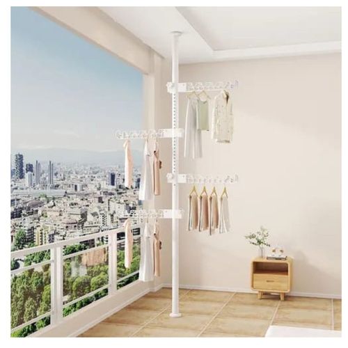 Cabideiro Vertical com 4 Braços Multiuso - Branco