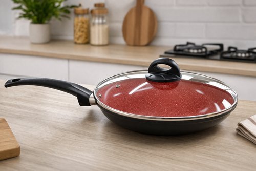 Frigideira com revestimento cerâmica 24cm- Preto