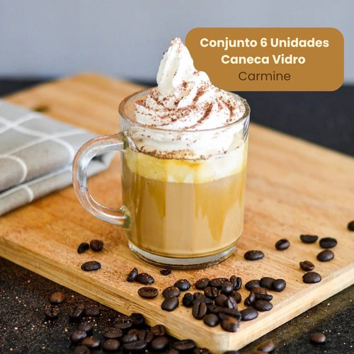 Conjunto 6 Unidades Caneca Vidro Carmine