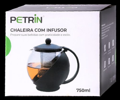 Chaleira Vidro 750ml Com Infusor Inox Filtro