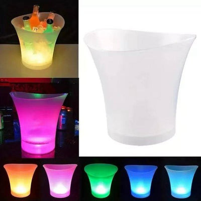 Balde Para Bebidas com LED e Caixa de Som - Branca