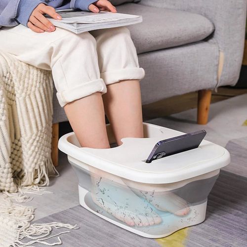 Balde Dobrável 10 Litros com Tampa e Suporte Para Celular - Sortida