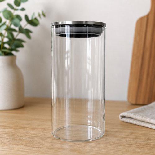 Pote Hermético Redondo Com Tampa de Inox 1,5 Litros