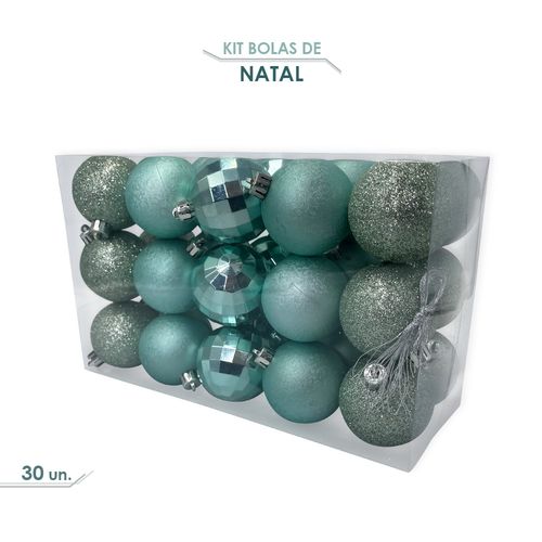 Kit 30 Bolas de Natal 5cm – Decoração Natalina Azul