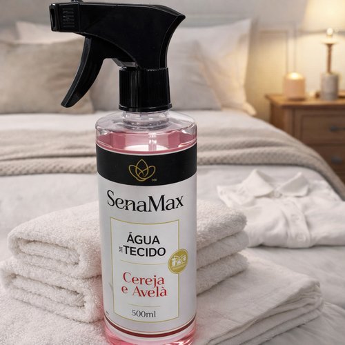 Água para tecido cereja e avela 500ml - rosa